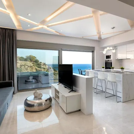 Aquamarine Luxury - Stegna - Beachfront, Jacuzzi , Smart Home, Great View Lägenhet