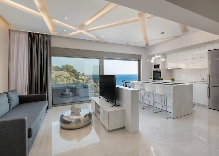 Aquamarine Luxury - Stegna - Beachfront, Jacuzzi , Smart Home, Great View Apartment *
